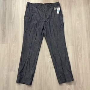 Tasso Elba Pants Women Dark Wash Chambray Cotton Trousers Size 36x34